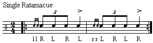 Single Ratamacue Rudiment