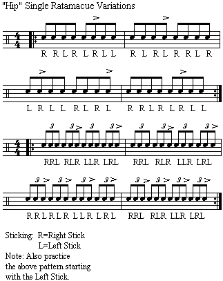 Single Ratamacue Variations  