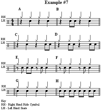 Right and Left Quarter Note Rock Exercises